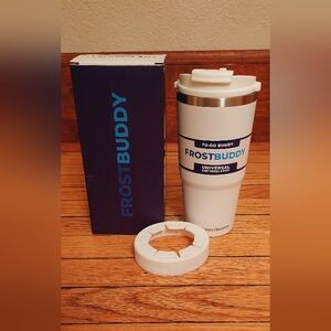 Frost Buddy White and Blue Travel Mug